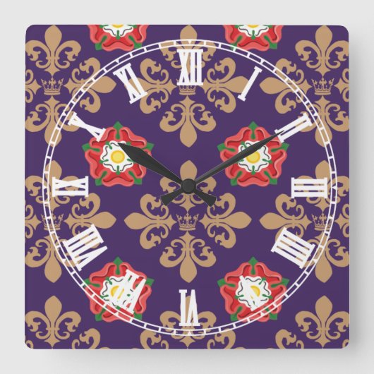 Plantagenets-vloerpatronen Vierkante Klok (Voorkant)