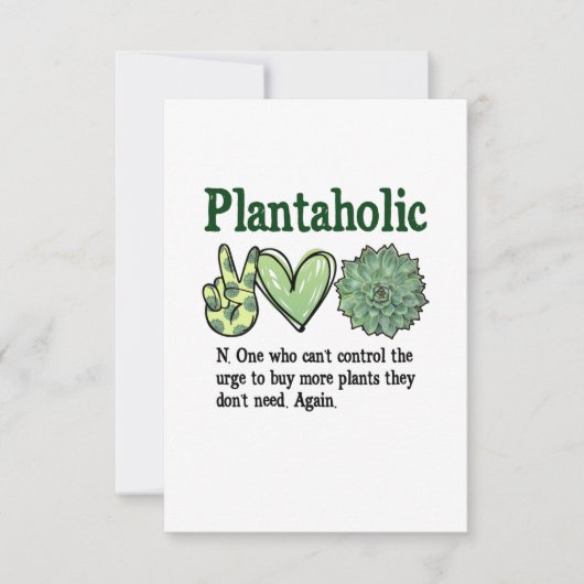 Plantaholic Funny Plant Bedankkaart (Voorkant)
