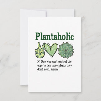 Plantaholic Funny Plant Bedankkaart