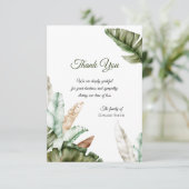 Plantain Leaves Sympathie Hartelijk dank Bedankkaart (Staand voorkant)