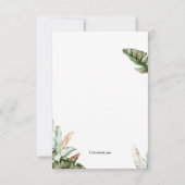 Plantain Leaves Sympathie Hartelijk dank Bedankkaart (Achterkant)