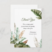 Plantain Leaves Sympathie Hartelijk dank Bedankkaart (Voorkant / Achterkant)