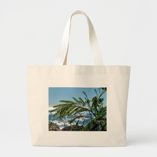 Plantas y mar azul grote tote bag (Voorkant)