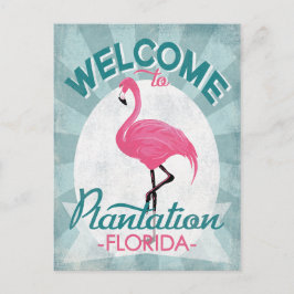 Plantation Florida Pink Flamingo Retro Briefkaart