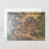 Plantation Home op de Mississippi rivier. Briefkaart (Voorkant / Achterkant)