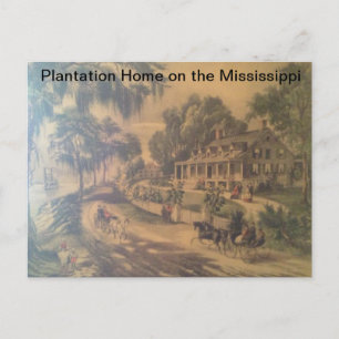Plantation Home op de Mississippi rivier. Briefkaart
