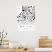 Plantation Map - Florida - City Map Poster (Keuken)