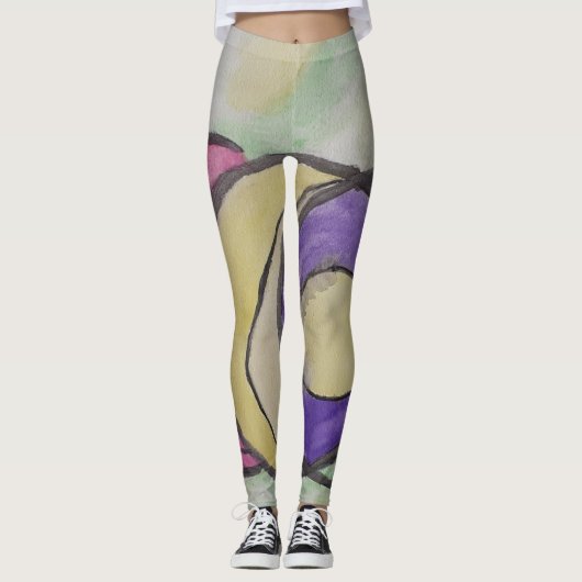 Planten Abstracte art Leggings (Voorkant)