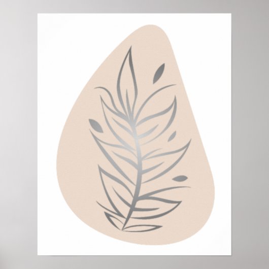 Planten Abstracte Lijnkunst Poster (Voorkant)