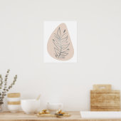 Planten Abstracte Lijnkunst Poster (Keuken)
