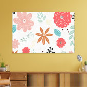 Planten Achtergrond Patroon Uitgerekt Canvas Print (Insitu (Woonkamer))