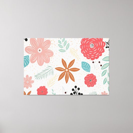 Planten Achtergrond Patroon Uitgerekt Canvas Print (Voorkant)