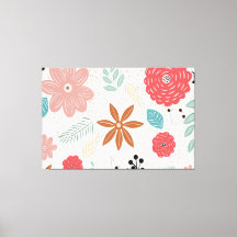 Planten Achtergrond Patroon Uitgerekt Canvas Print