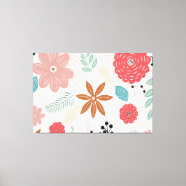 Planten Achtergrond Patroon Uitgerekt Canvas Print