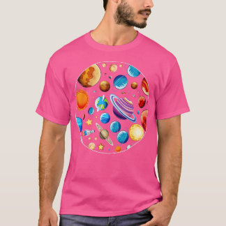 Planten astronomie universeel ruimtewetenschappen t-shirt