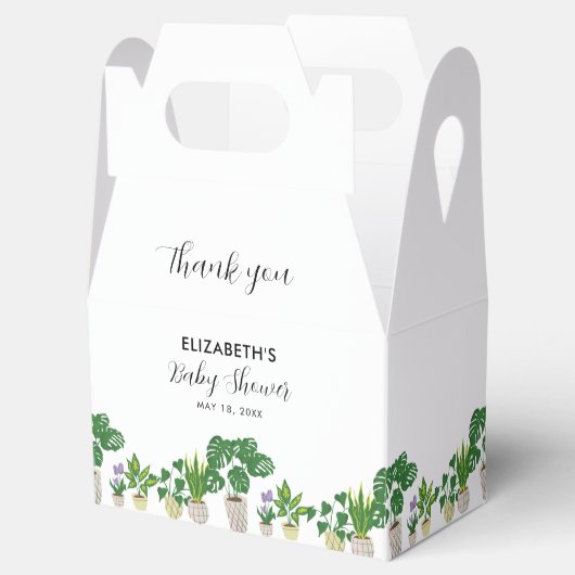 Planten Baby shower Bloom Greenery botanisch Bedankdoosjes (Geopend)