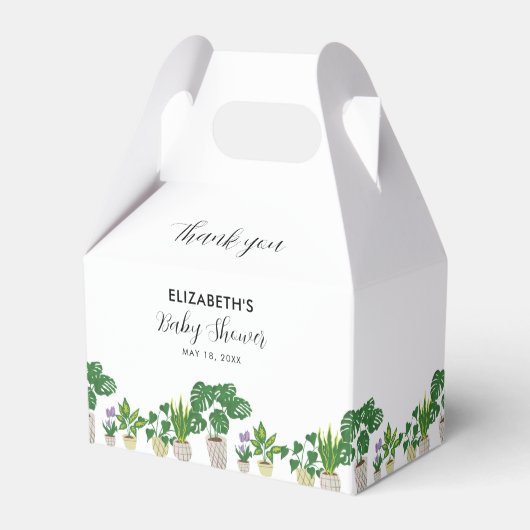 Planten Baby shower Bloom Greenery botanisch Bedankdoosjes (Voorkant Zijde)