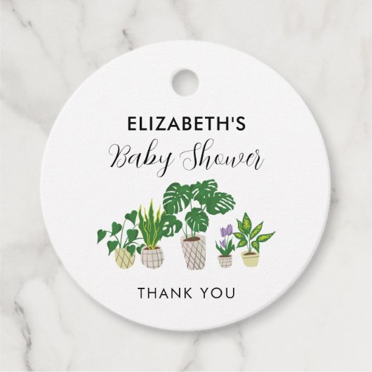Planten Baby shower Bloom Greenery botanisch Bedankjes Labels (Voorkant)
