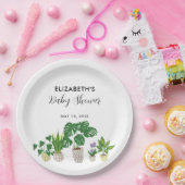 Planten Baby shower Bloom Greenery botanisch Papieren Bordje (Feest)