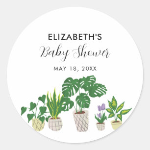 Planten Baby shower Bloom Greenery botanisch Ronde Sticker