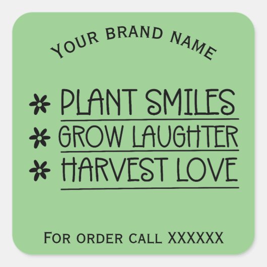 Planten bedrijfsnaam sticker (Voorkant)