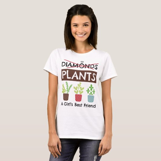 Planten - Beste vriend van een meisje Funny Garden T-shirt (Voorkant volledig)