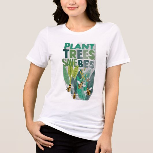 Planten, bijen redden Tri-Blend shirt (Voorkant)