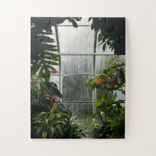 Planten binnen Greenhouse op regendag Legpuzzel