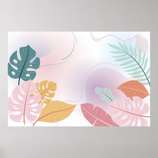 Planten bladeren achtergrond poster (Voorkant)