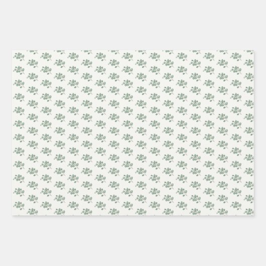 Planten bladgroen beige grijs neutraal inpakpapier vel (Voorkant 3)