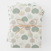 Planten bladgroen beige grijs neutraal inpakpapier vel (In situ)