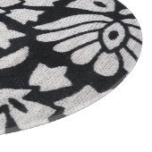 Planten, bloemen, abstract zwart-wit tafelkleed. snijplank (Hoek)