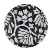 Planten, bloemen, abstract zwart-wit tafelkleed. snijplank (Voorkant)