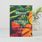 Planten bos en elegante groene bloemenbruiloft kaart (Staand voorkant)