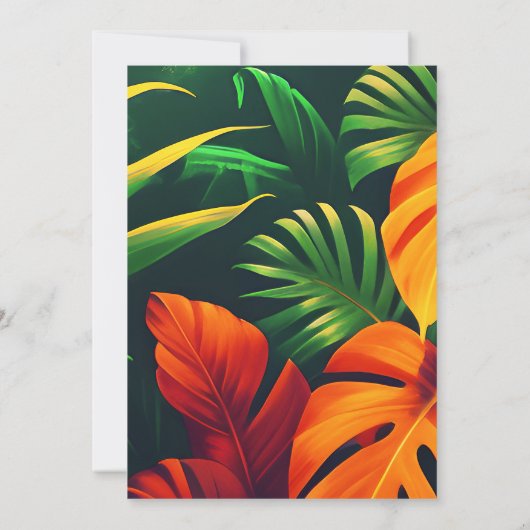 Planten bos en elegante groene bloemenbruiloft kaart (Achterkant)