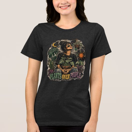 Planten Boven Mensen Tri-Blend Shirt (Voorkant)