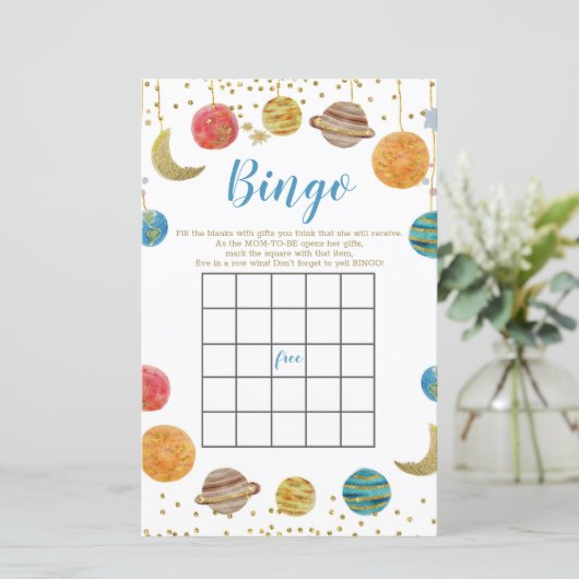 Planten Buiten Baby shower Glitter Bingo (Staand voorkant)
