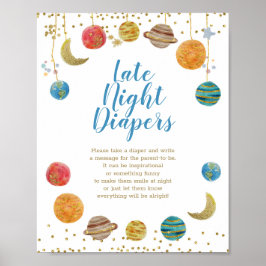 Planten Buiten ruimte Baby shower Late Night Diape Poster