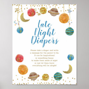 Planten Buiten ruimte Baby shower Late Night Diape Poster