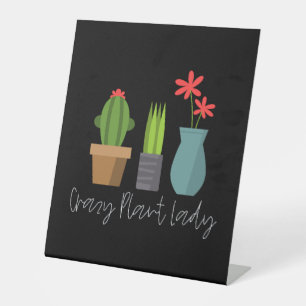 Planten - Crazy Plant Lady Reclamebord Met Voetstuk