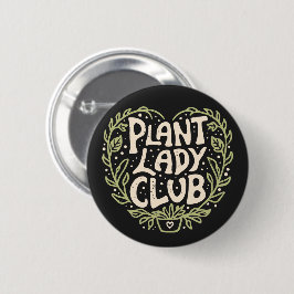 Planten dame club groovy retro esthetiek ronde button 5,7 cm