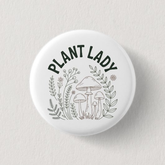 Planten dame ronde button 3,2 cm (Voorkant)