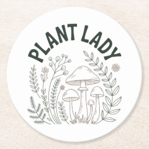 Planten dame ronde kartonnen onderzetter