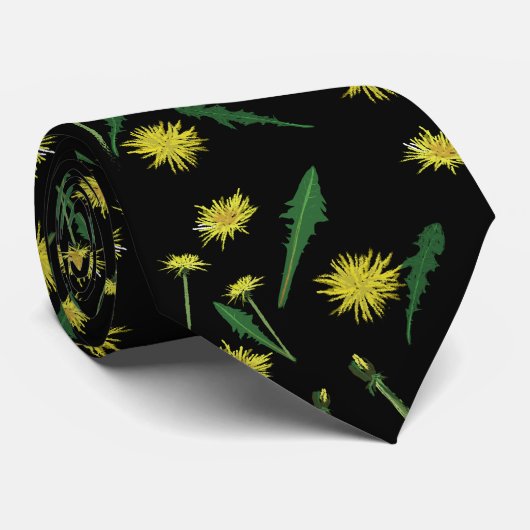 Planten, Dandellions Pattern Spring Art Stropdas (Opgerold)