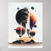 Planten die met een zwarte heek kruipen poster (Voorkant)