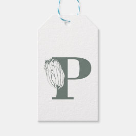 Planten elementen met proteabloem. cadeaulabel