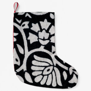 Planten en bloemen, abstract op een zwart kleine kerstsok