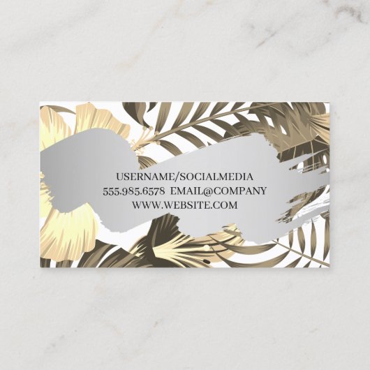 Planten en bloemen achtergrond visitekaartje (Achterkant)