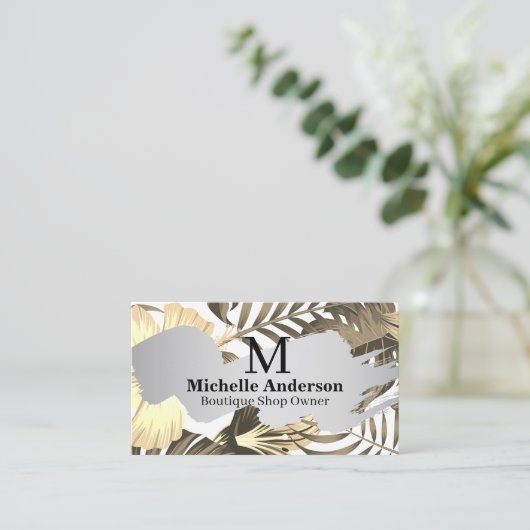 Planten en bloemen achtergrond visitekaartje (Staand voorkant)