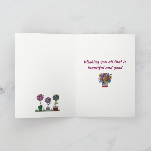 Planten en bloemen op de planken Vriendschap Kaart (Binnen)